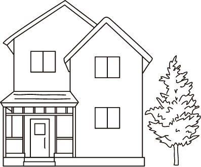 移住体験先の一軒家のイラスト