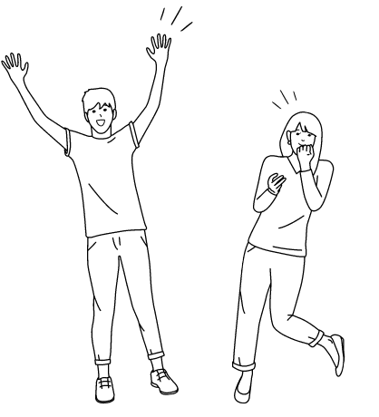 楽しそうに過ごす男女のイラスト